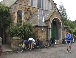 Preparing to leave Greenhead Youth Hostel - a converted Methodist Chapel